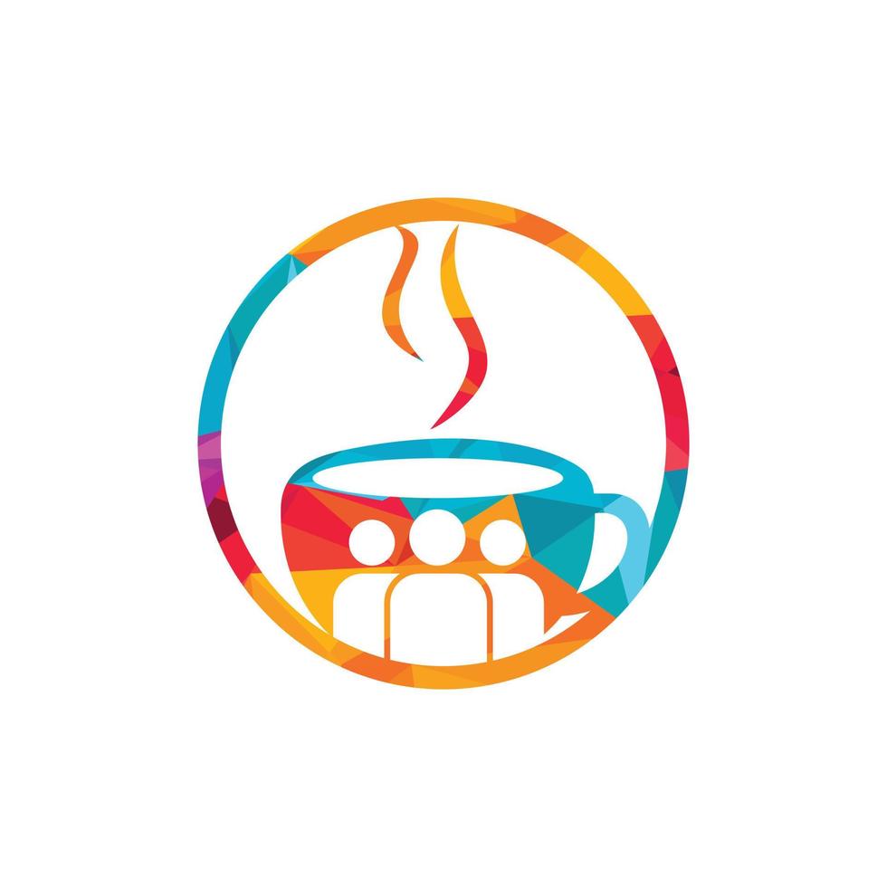 Coffee people vector logo design. Cafe or restaurant symbol.