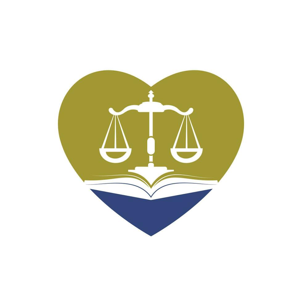 Law education logo design. Vector Libra and open book logo combination.