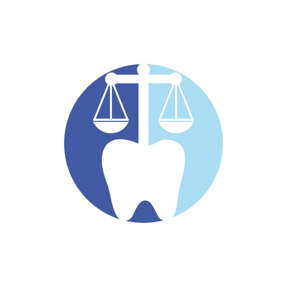 Dental law vector logo design. Tooth and balance icon design.
