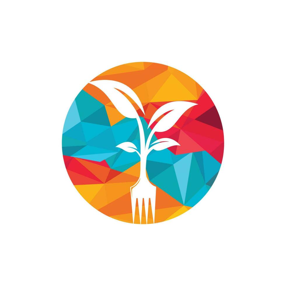 Fork tree vector logo design. Restaurant and farming logo concept.