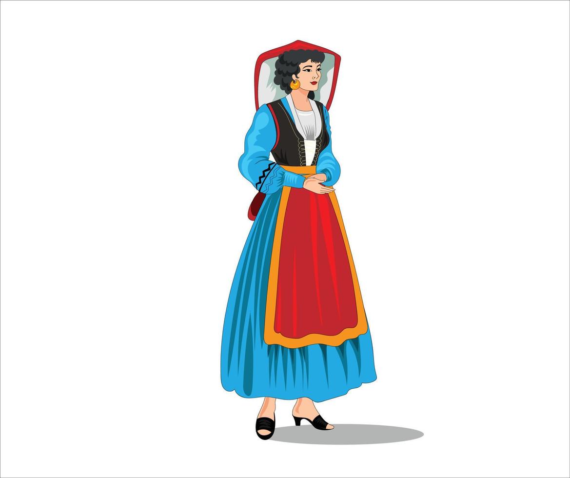 Basilicata cultural girl standing vector illustration