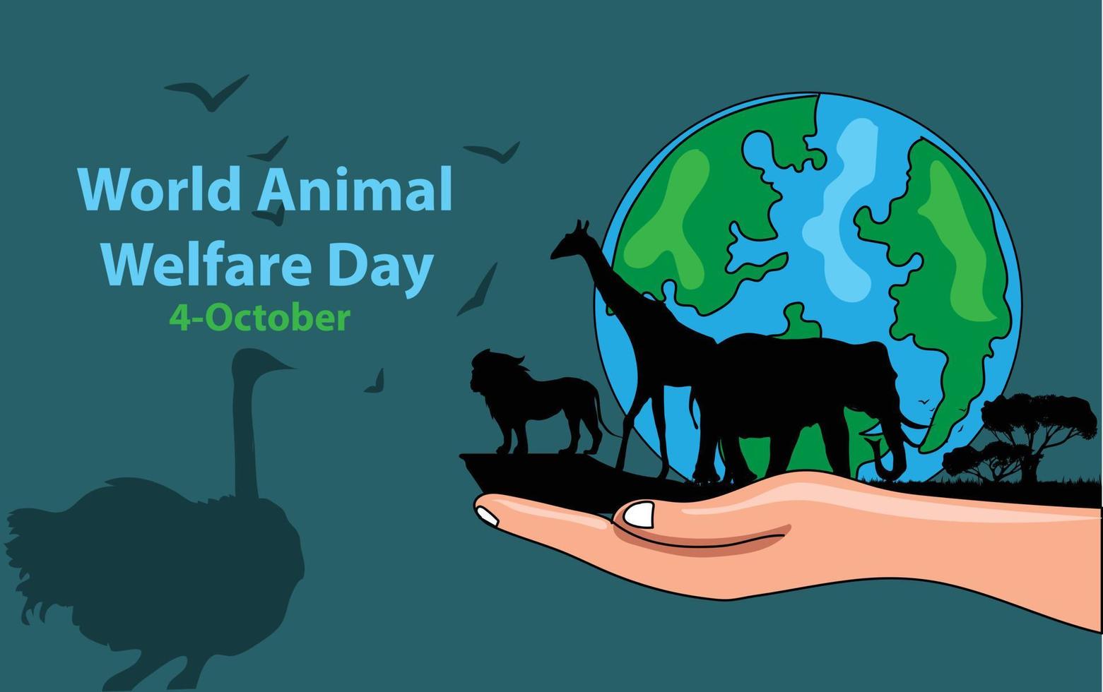 World Animal Walfare day poster vector