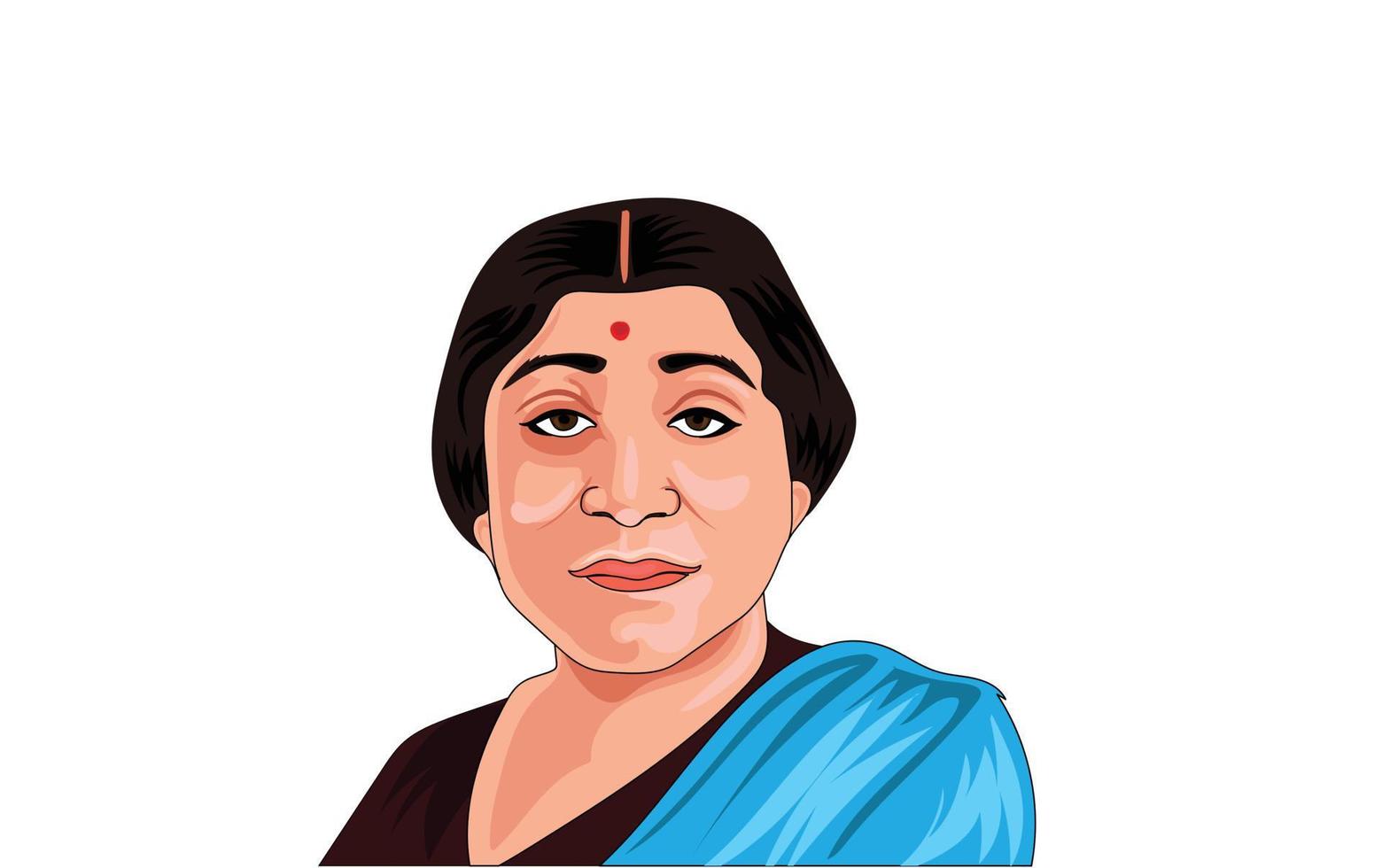 Sarojini Naidu  Birth Anniversary  13th February vector