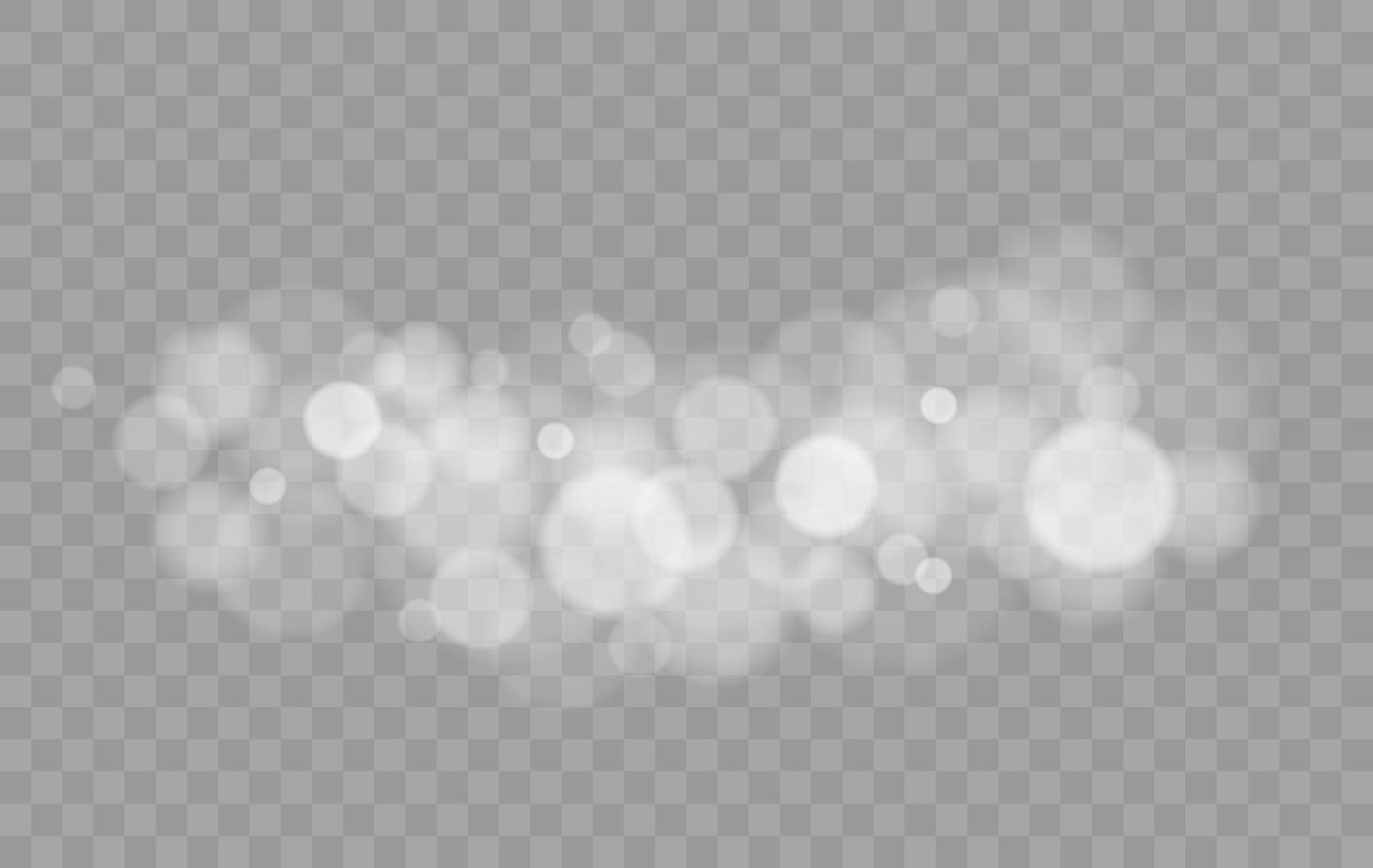 Bokeh lights isolated. Transparent blurred shapes. Abstract light effect. vector
