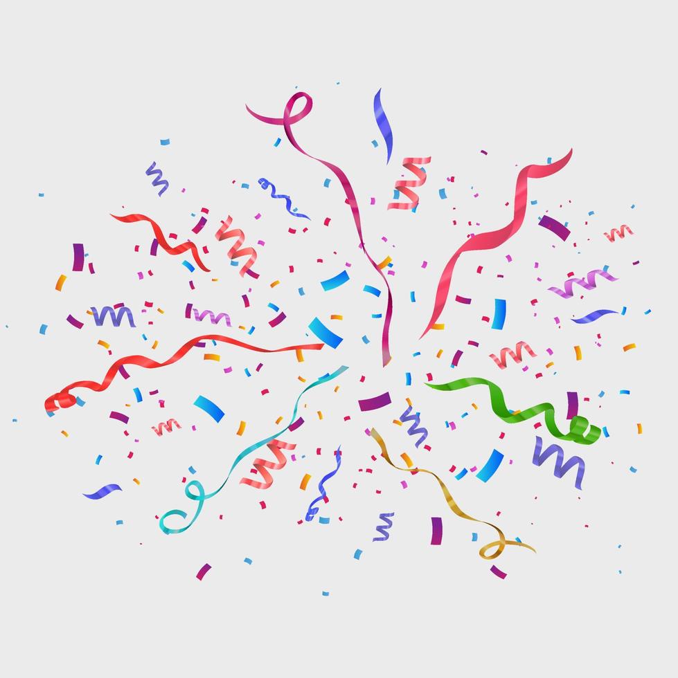 Colorful confetti isolated. Festive vector background