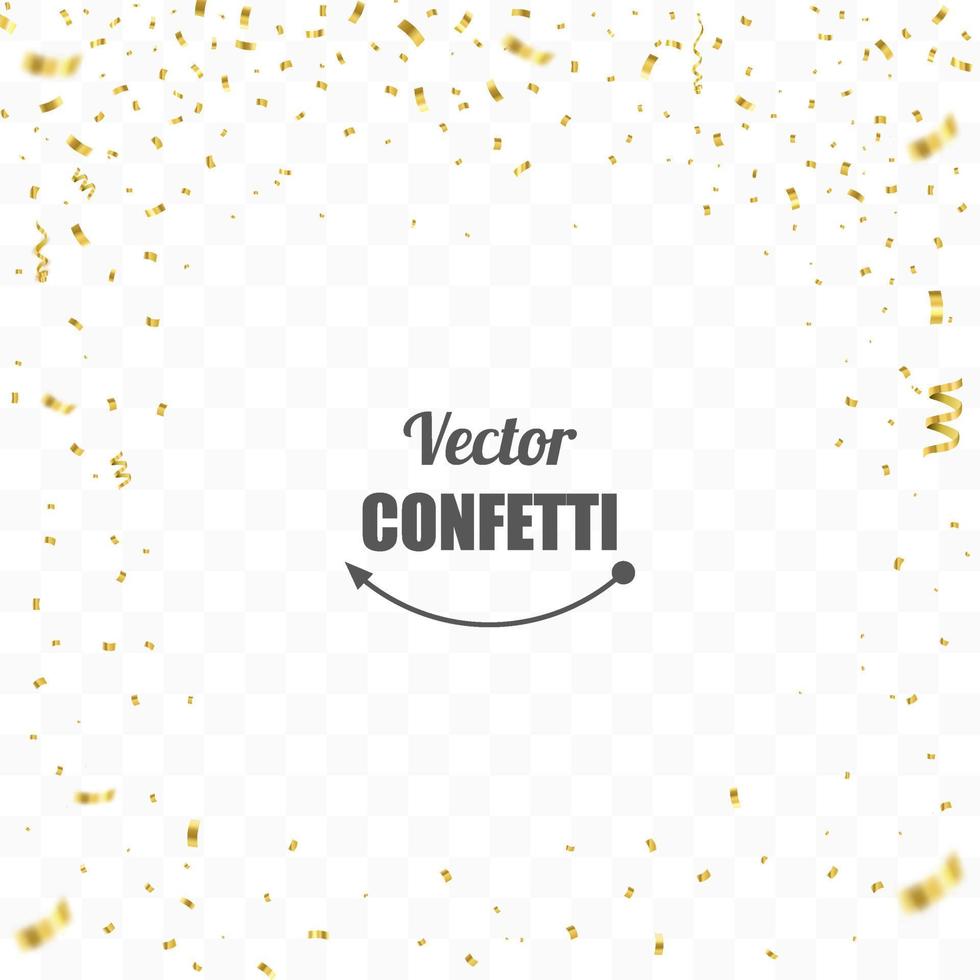 confeti dorado aislado. fondo festivo. vector