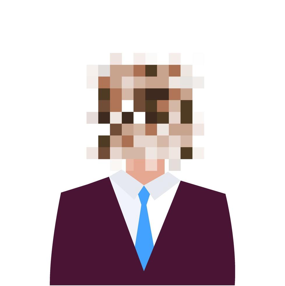 Censored concept. Man with censored sign on his face vector