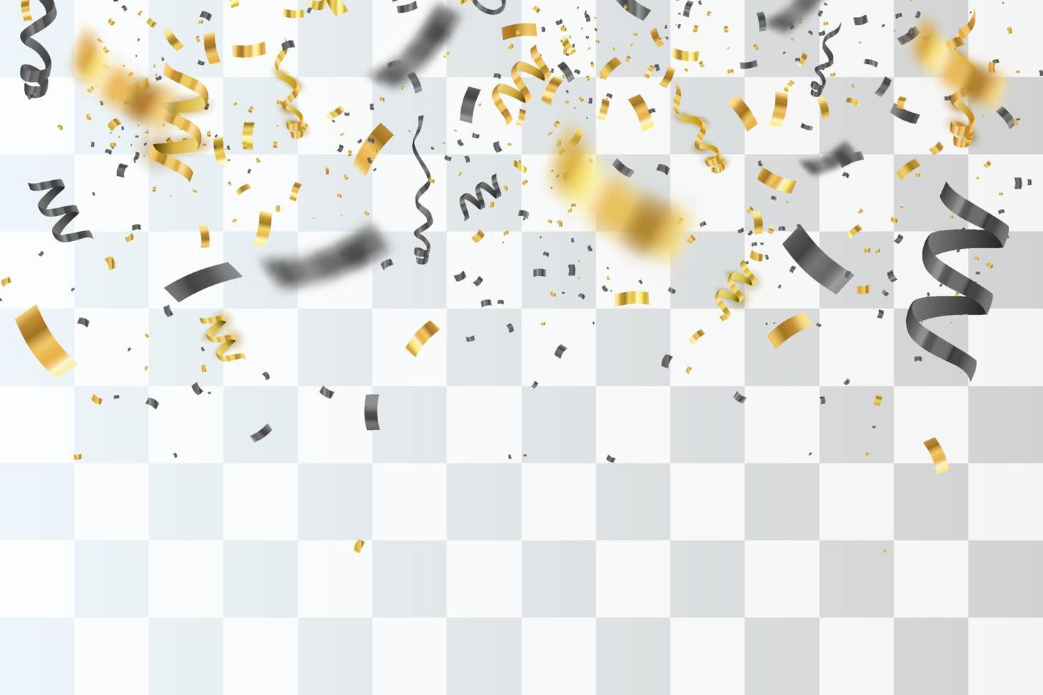 Golden confetti isolated. Festive background. vector