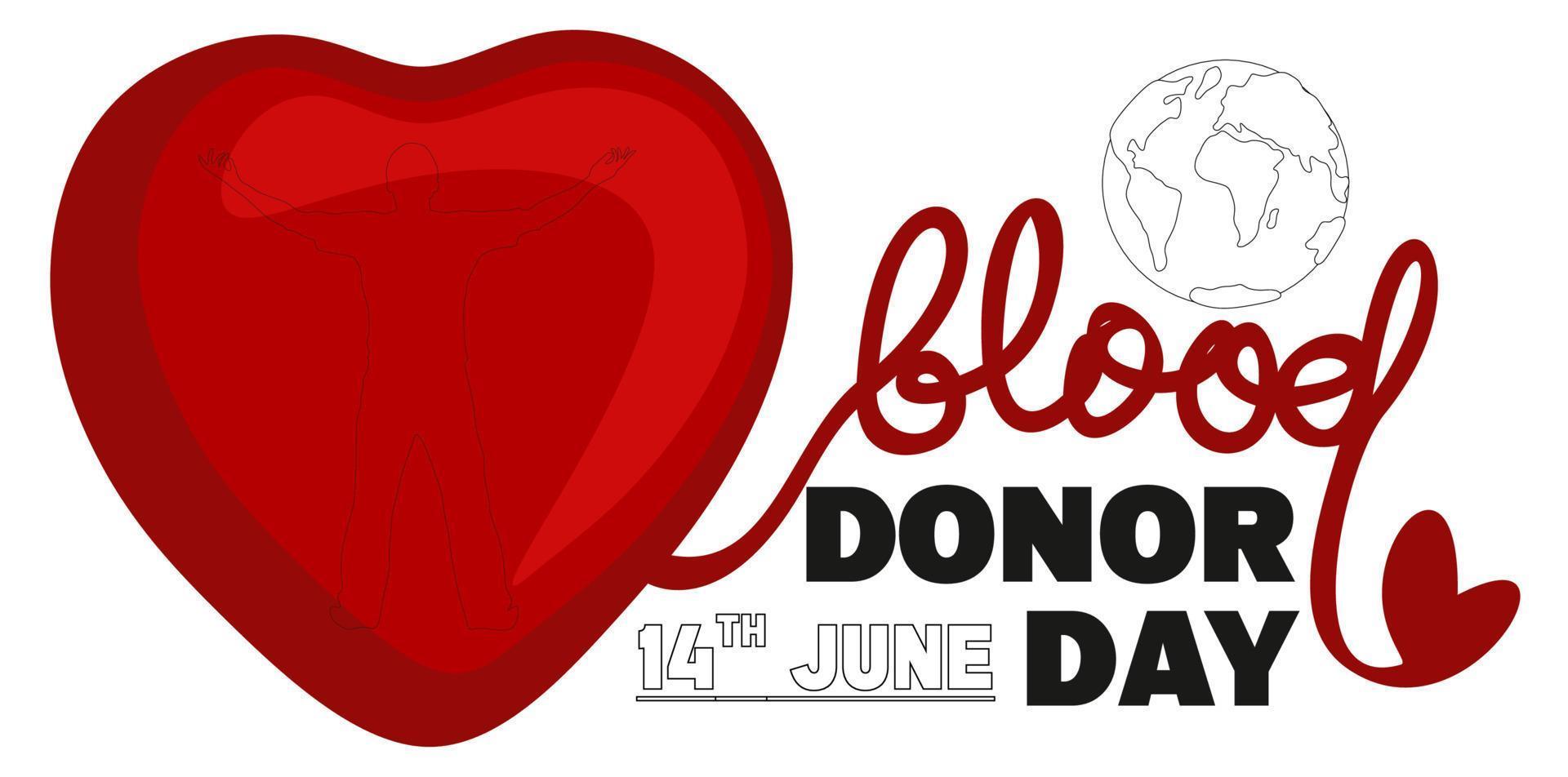 World blood donor day poster on June 14th vector isolated banner or poster