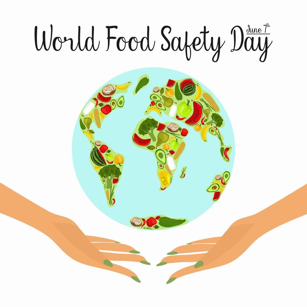 World food safety day on June 7 banner, poster or card vector clipart