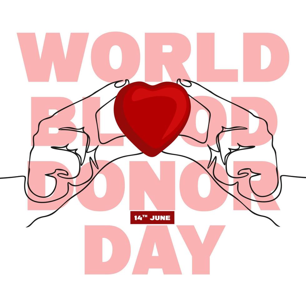 World blood donor day poster on June 14th vector isolated banner or poster