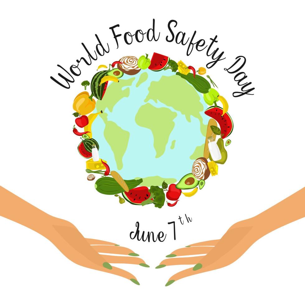 World food safety day on June 7 banner, poster or card vector clipart