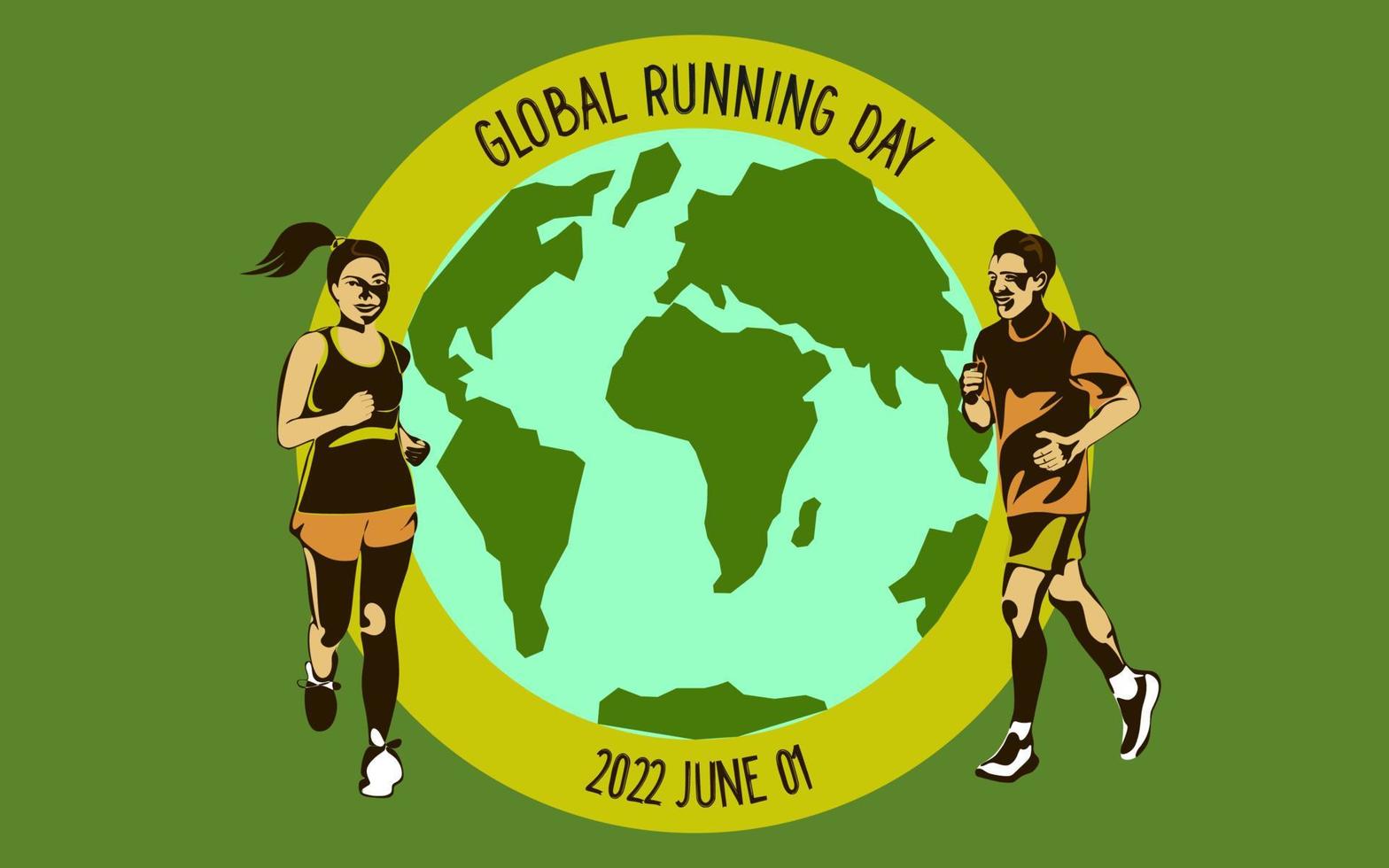 World running day concept vector design for post, banner 11168032