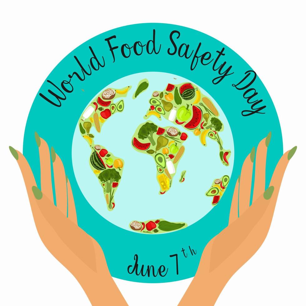 World food safety day on June 7 banner, poster or card vector clipart
