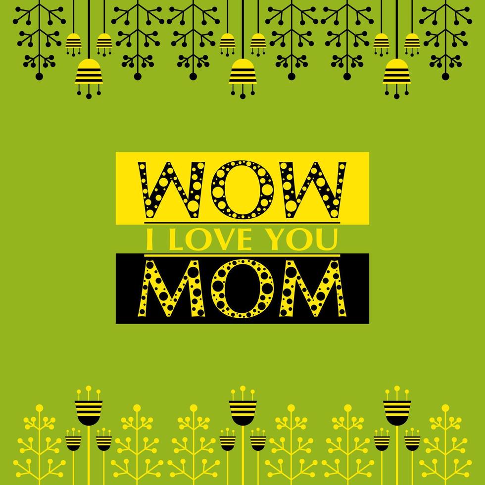 tarjeta de felicitación del día de la madre con flores de estilo minimalista vector ilustración aislada