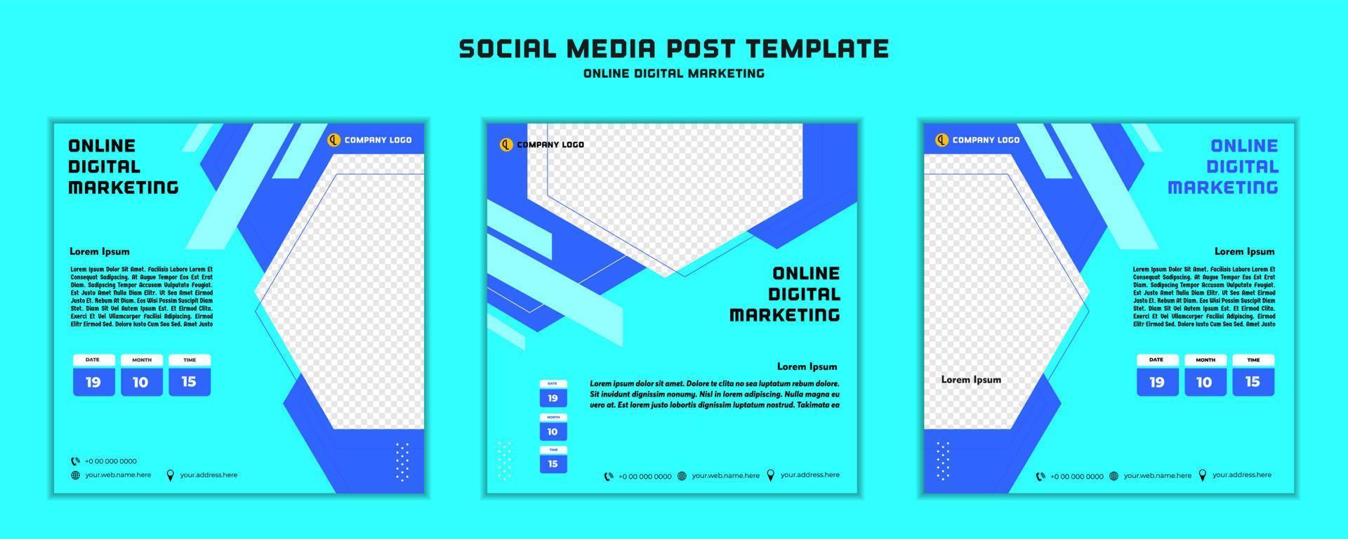 Social media post template modern design, for digital marketing online or poster marketing template vector