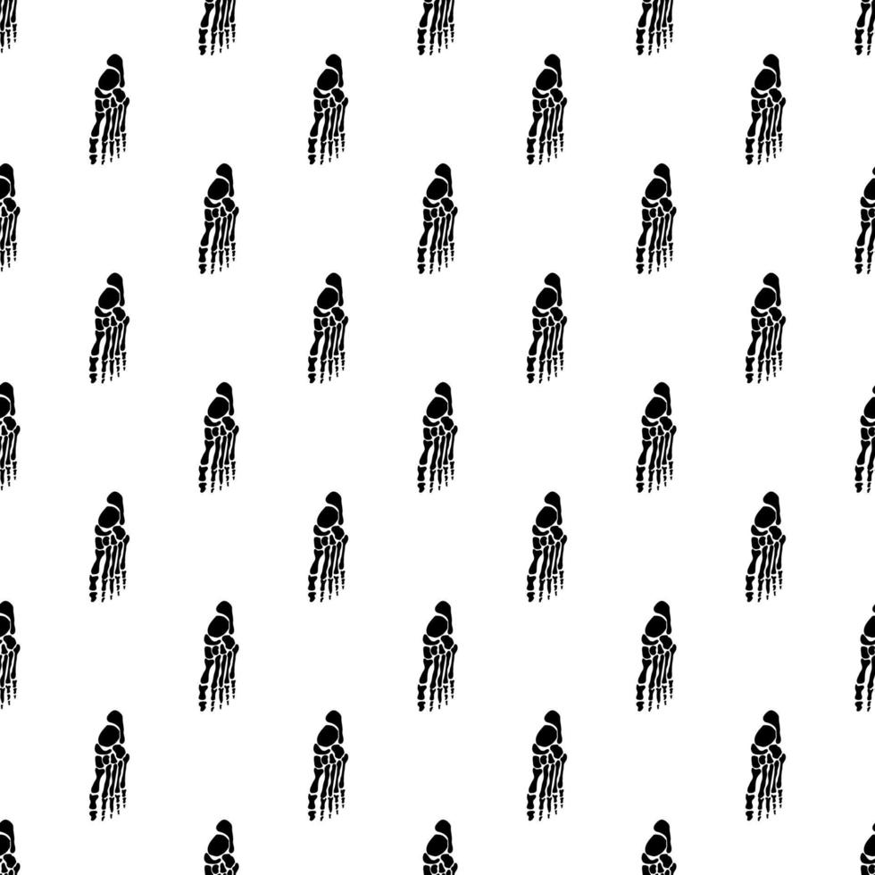 Black skeletons in various poses pattern. Halloween design. Perfect for fall, holidays, fabric, textile. Seamless repeat swatch. vector