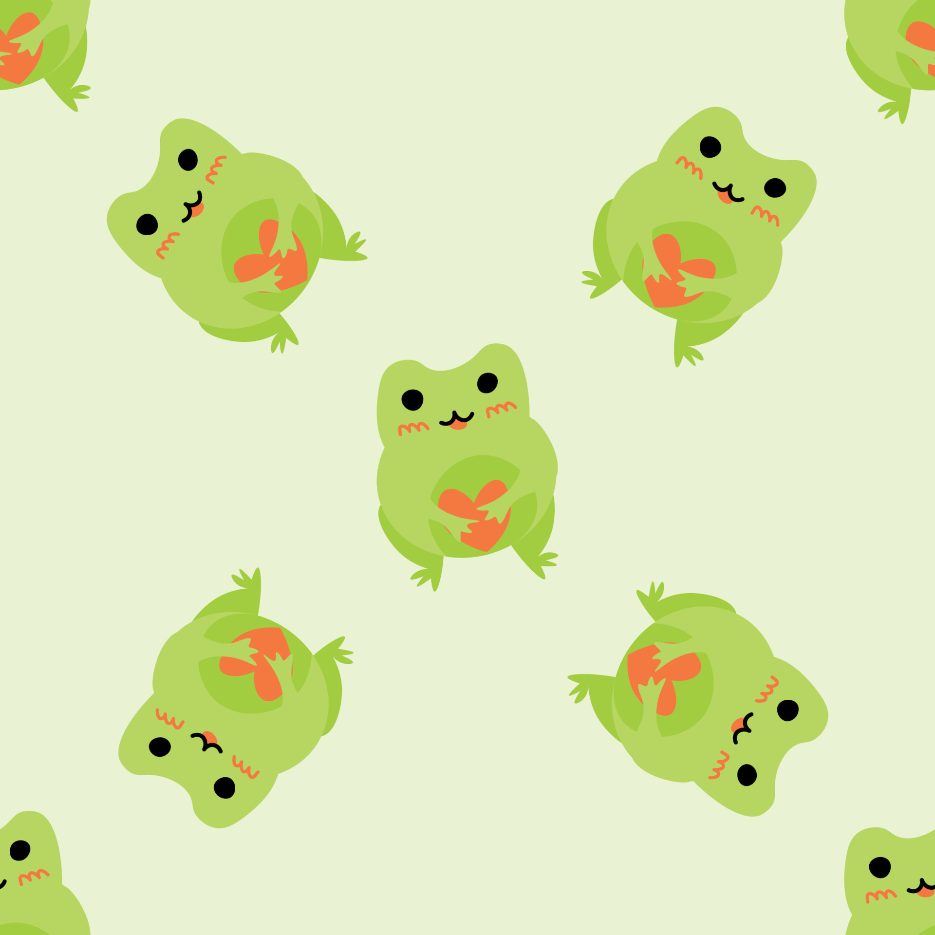 Seamless pattern of cute frog in sitting pose backgroundAnimal character  cartoon designNatureRepeatKawaiiImage for baby clothgift  papercardbannerwallpaperstickerVectorIllustration Stock Vector   Adobe Stock