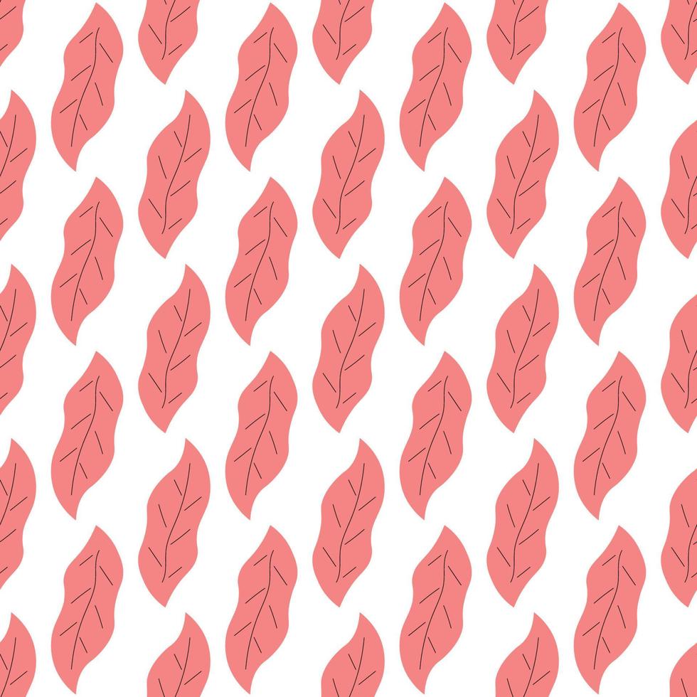 Leafs seamless pattern. Vector hand drawn botanical illustration. Pretty scandi style for fabric, textile, wallpaper. Digital paper in white background