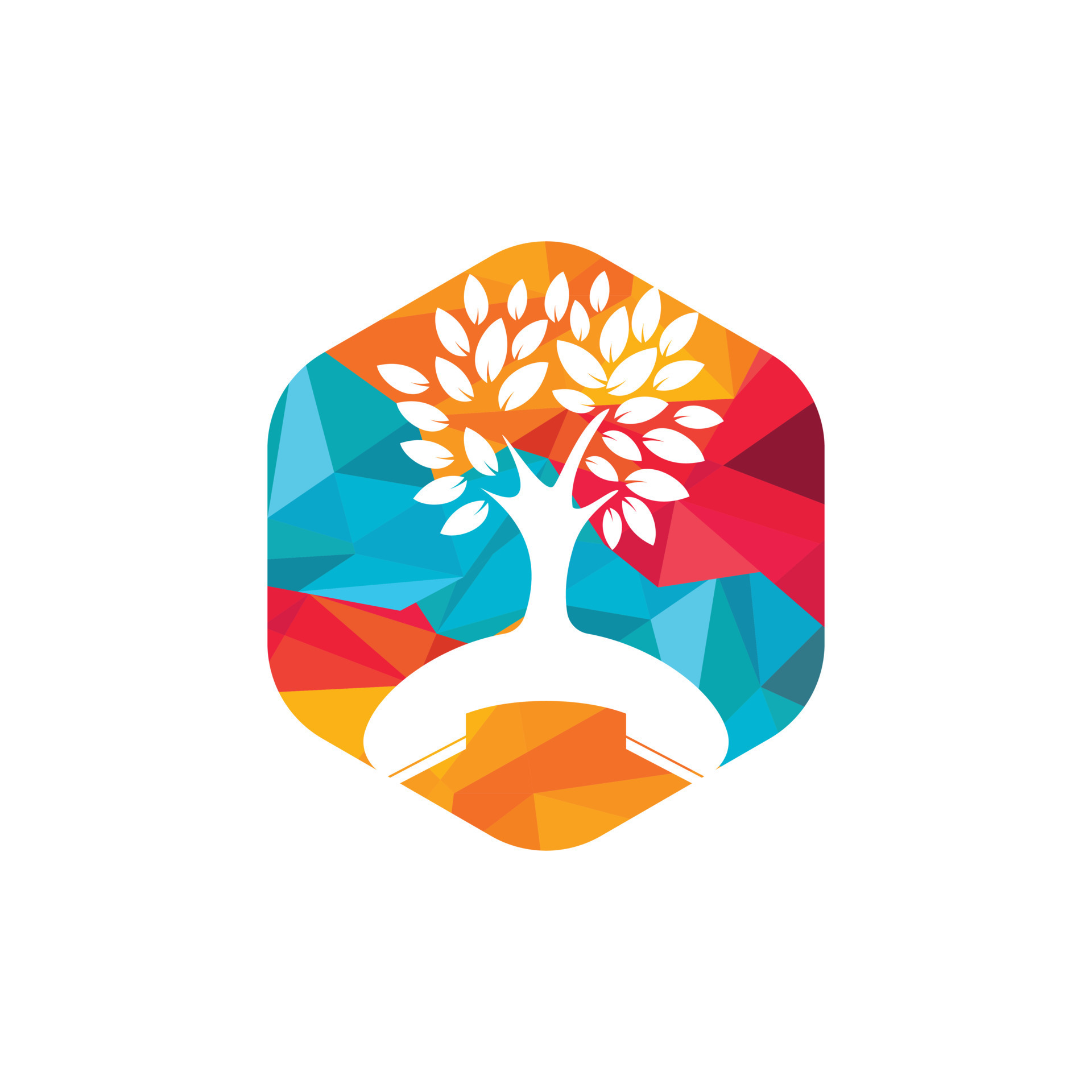 Nature call vector logo design. Handset tree icon design template ...