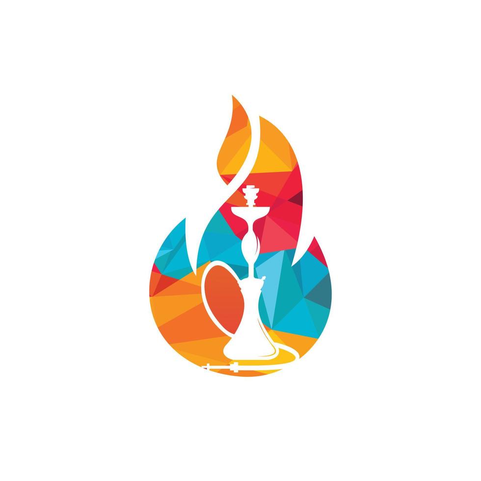 Hookah fire vector logo design. Arabian bar or house, shop vector design template.