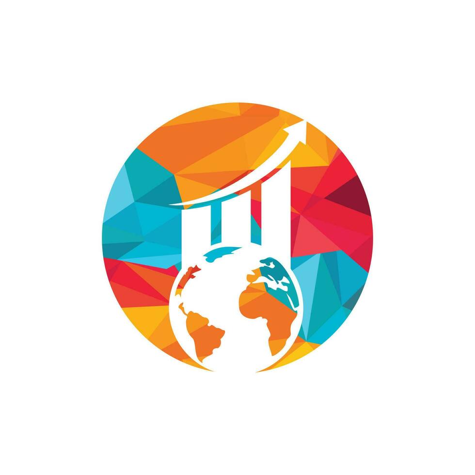 World Stats vector logo design template. World finance logo design concept.
