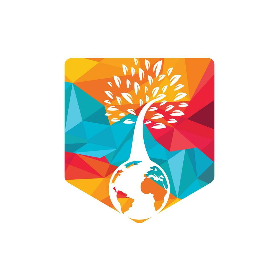 plantilla de diseño de logotipo de vector de árbol de globo. planeta y eco símbolo o icono.