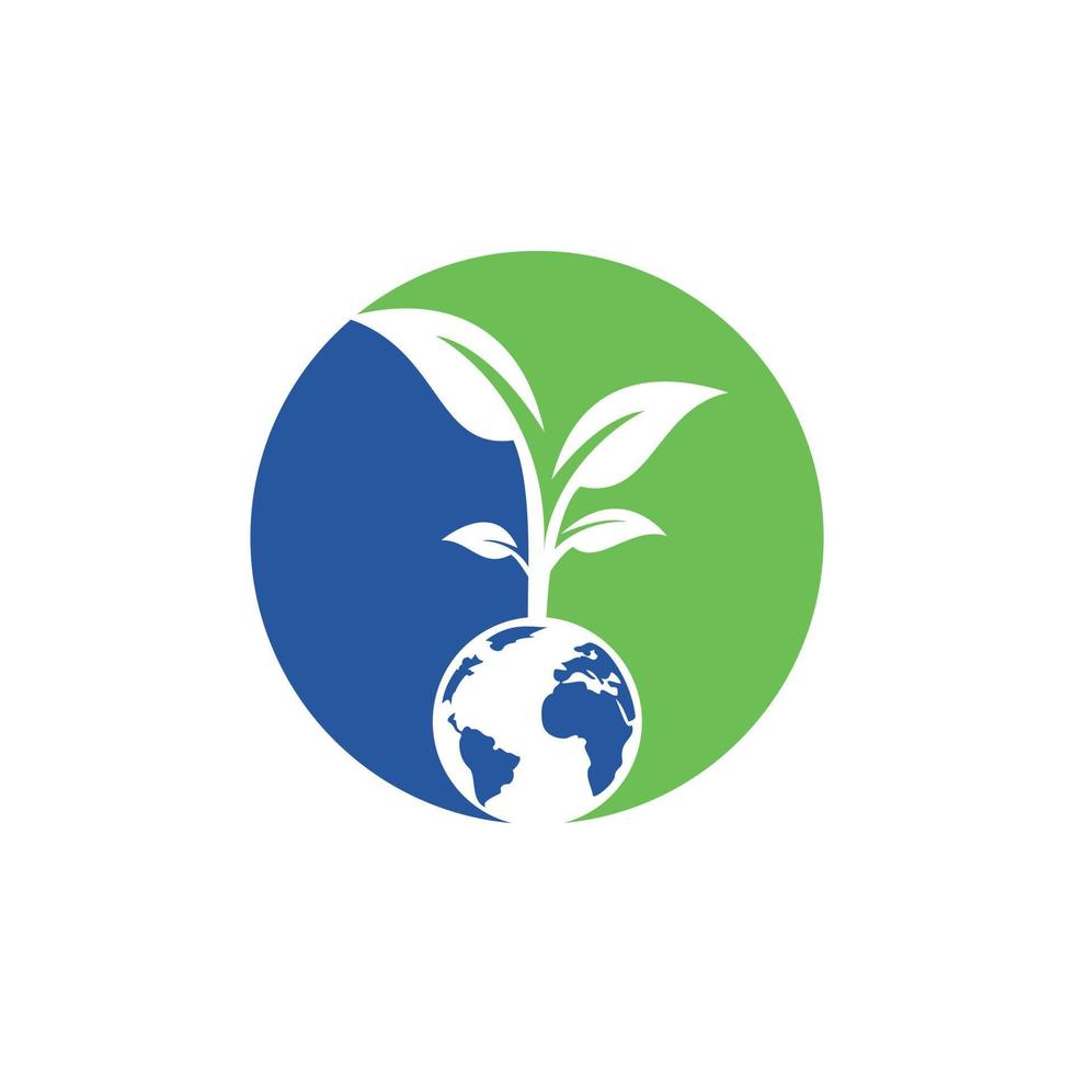 Globe tree vector logo design template. Planet and eco symbol or icon.