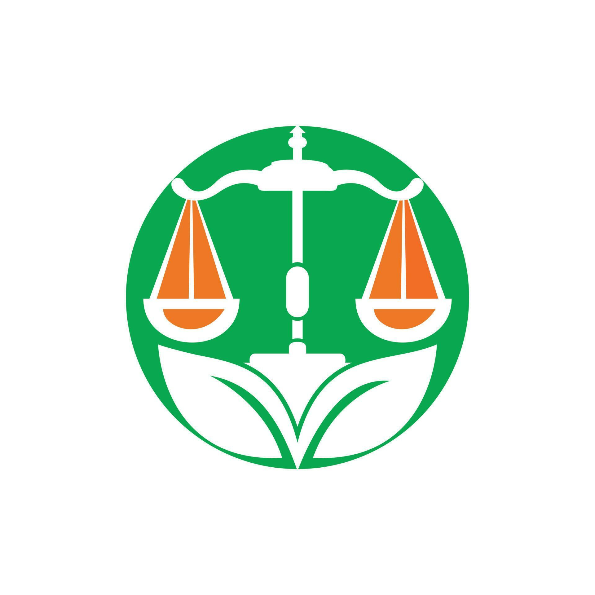 Nature Law Firm Logo design template. Green Scales logo concept