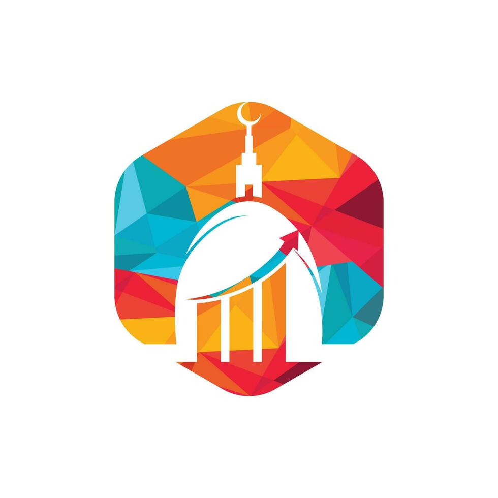 plantilla de diseño de logotipo de vector de negocio de gráfico islámico. diseño de iconos de gráficos de barras y mezquitas.