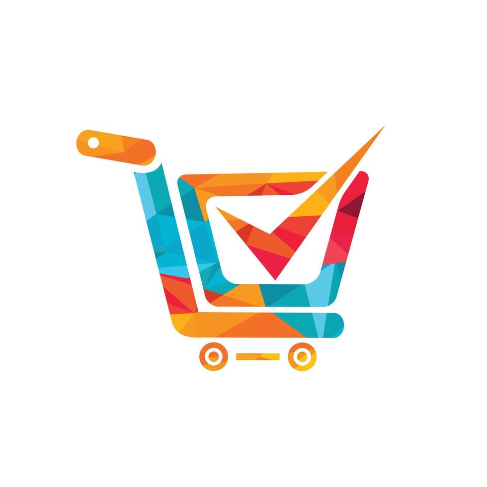 Safe shopping vector logo design template. Trusted choice shopping cart logo icon design.
