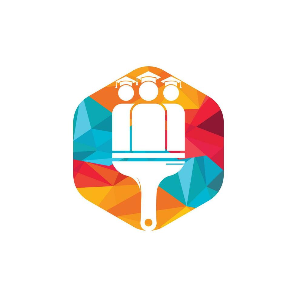 diseño de logotipo vectorial de educación artística. diseño de icono de pincel de educación. vector