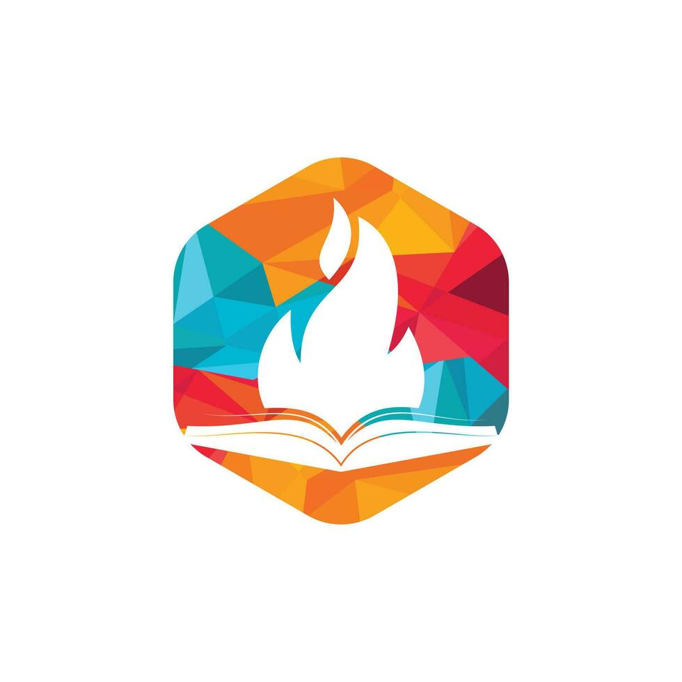 Education fire vector logo design. Motivation book vector logo design template.