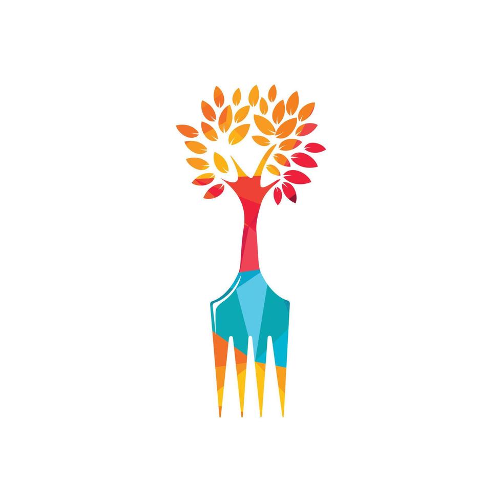 Fork tree vector logo design. Restaurant and farming logo concept.