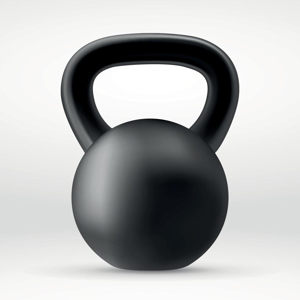 Realistic Black kettlebell. . Vector