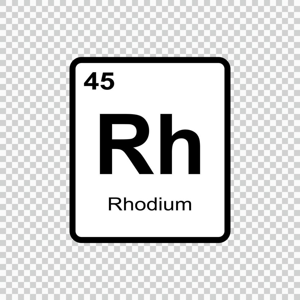 chemical element Rhodium . Vector illustration