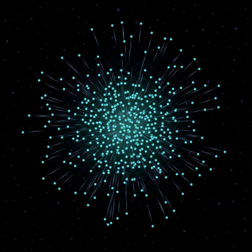 líneas de fuegos artificiales con partículas de polvo de estrellas vector