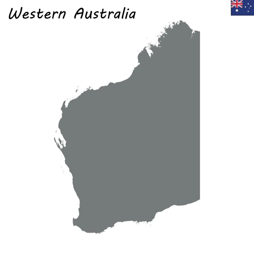 mapa de australia occidental es un estado de australia vector