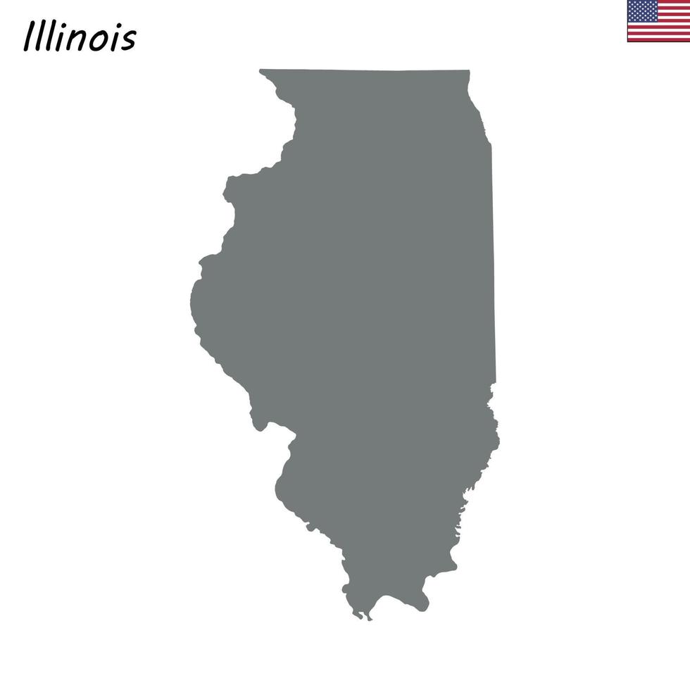 High Quality map state of United States vector