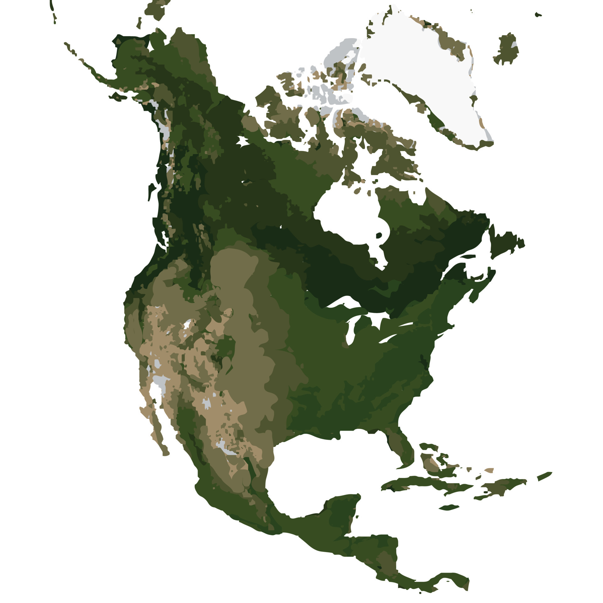 North America map Vector illustration - North America Map Illustration Vector