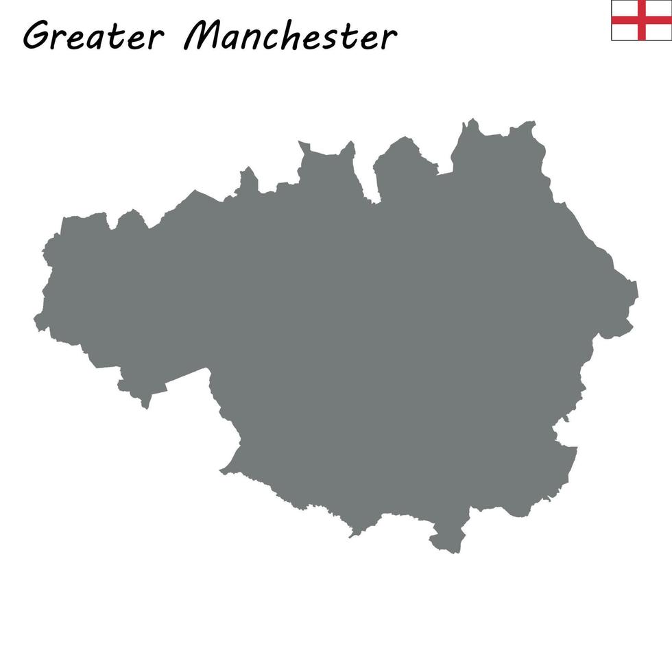 mapa de alta calidad es un condado ceremonial de Inglaterra vector