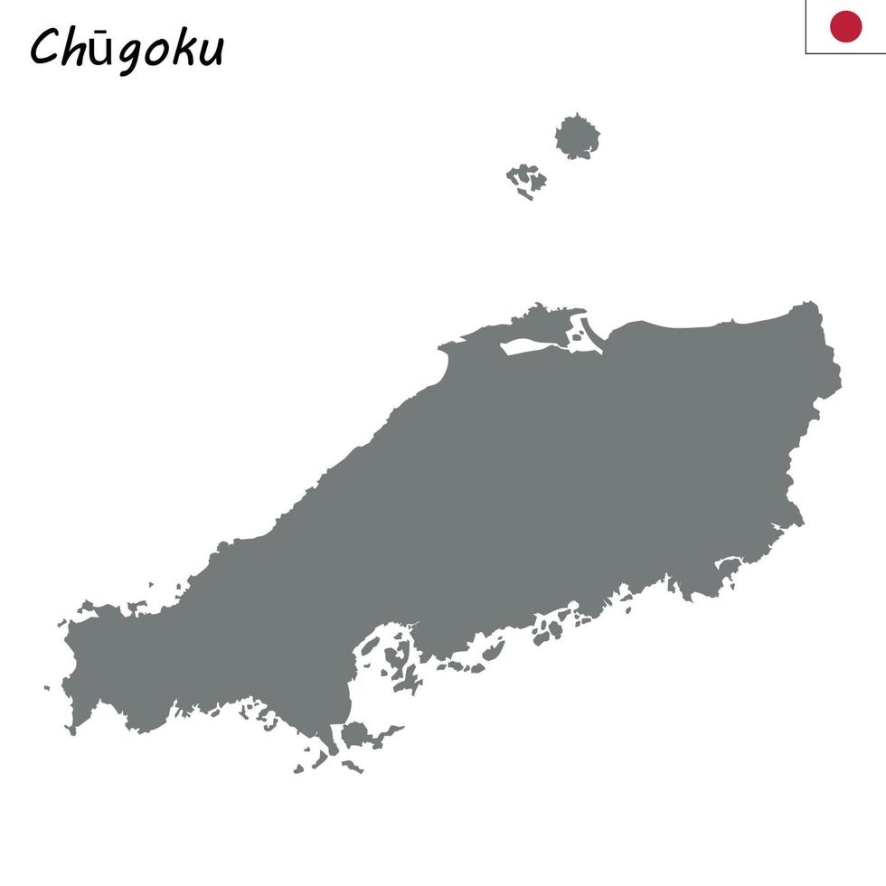 High Quality map of region of Japan vector
