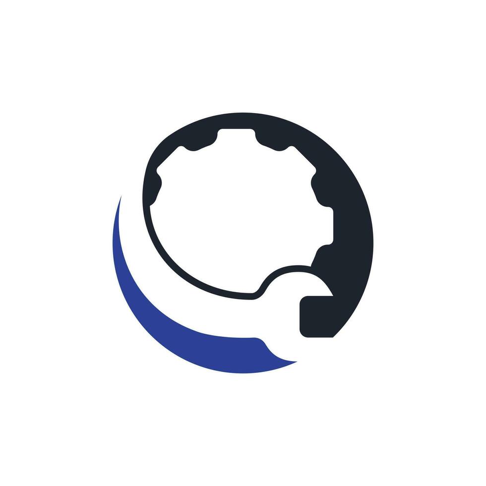 Wrench gear logo vector design. Repairing service, vector illustration.
