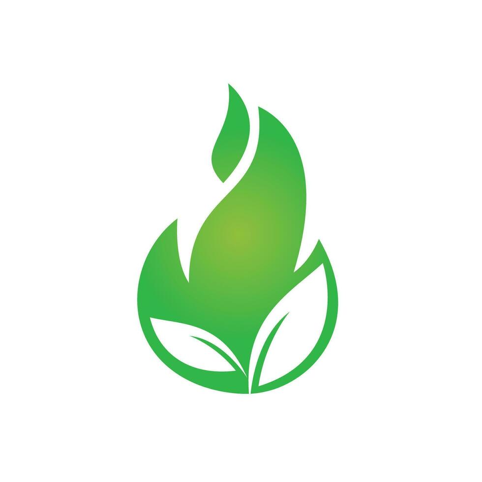 diseño de logotipo de vector de hoja de fuego. plantilla de vector de diseño de logotipo de energía alternativa verde ecológico.