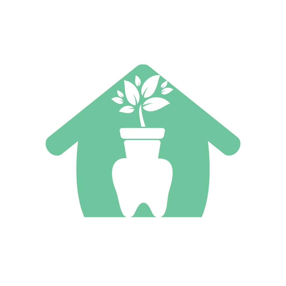 plantilla de diseño de logotipo de vector de casa de jardín dental. concepto de logotipo médico dental.