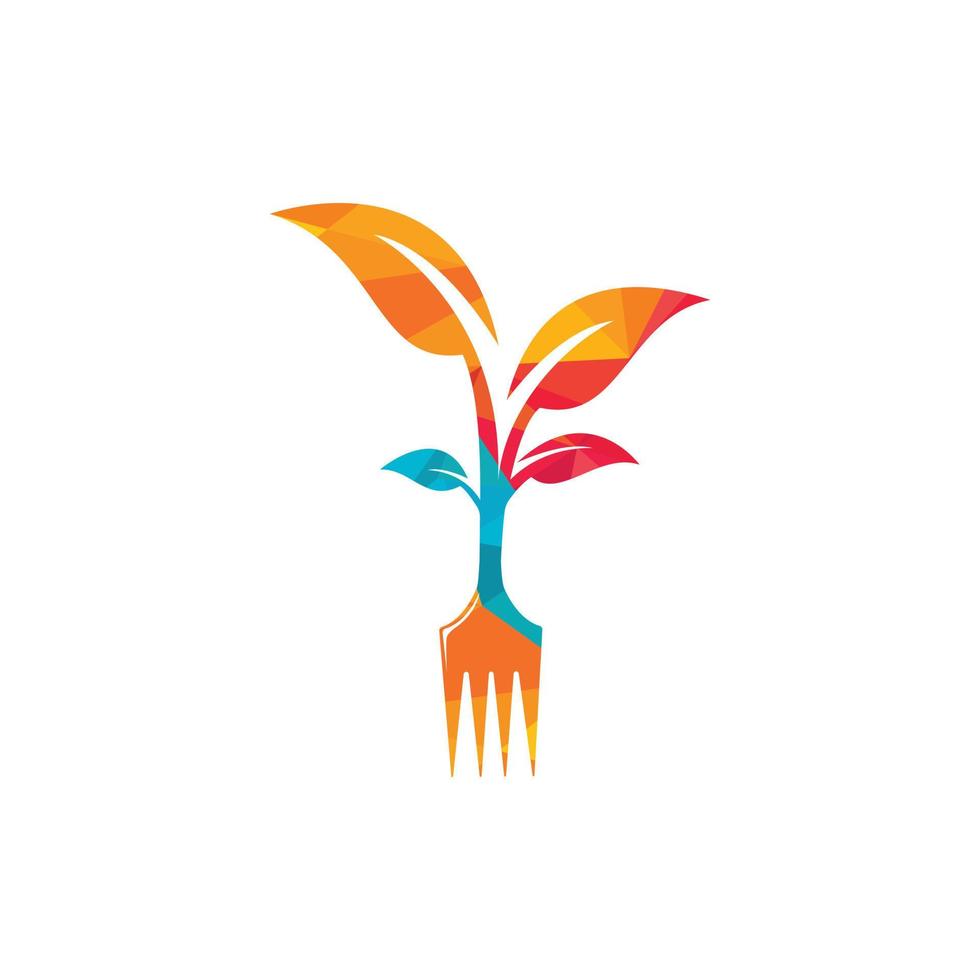 Fork tree vector logo design. Restaurant and farming logo concept.
