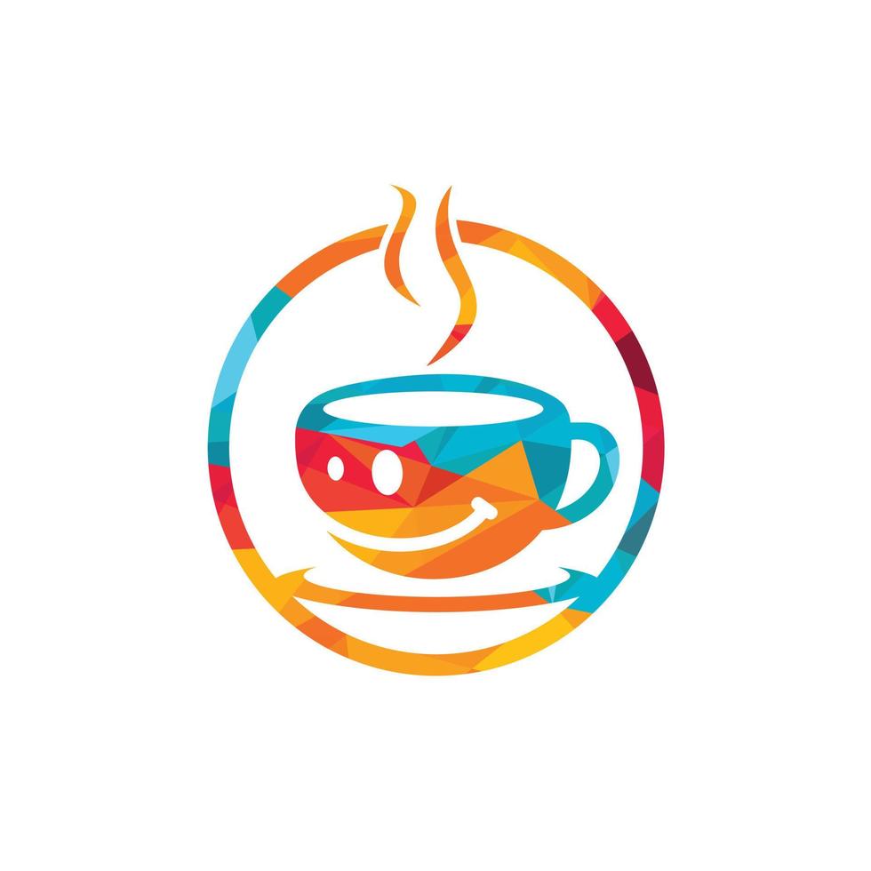 diseño de ilustración vectorial del logotipo de café de sonrisa. vector