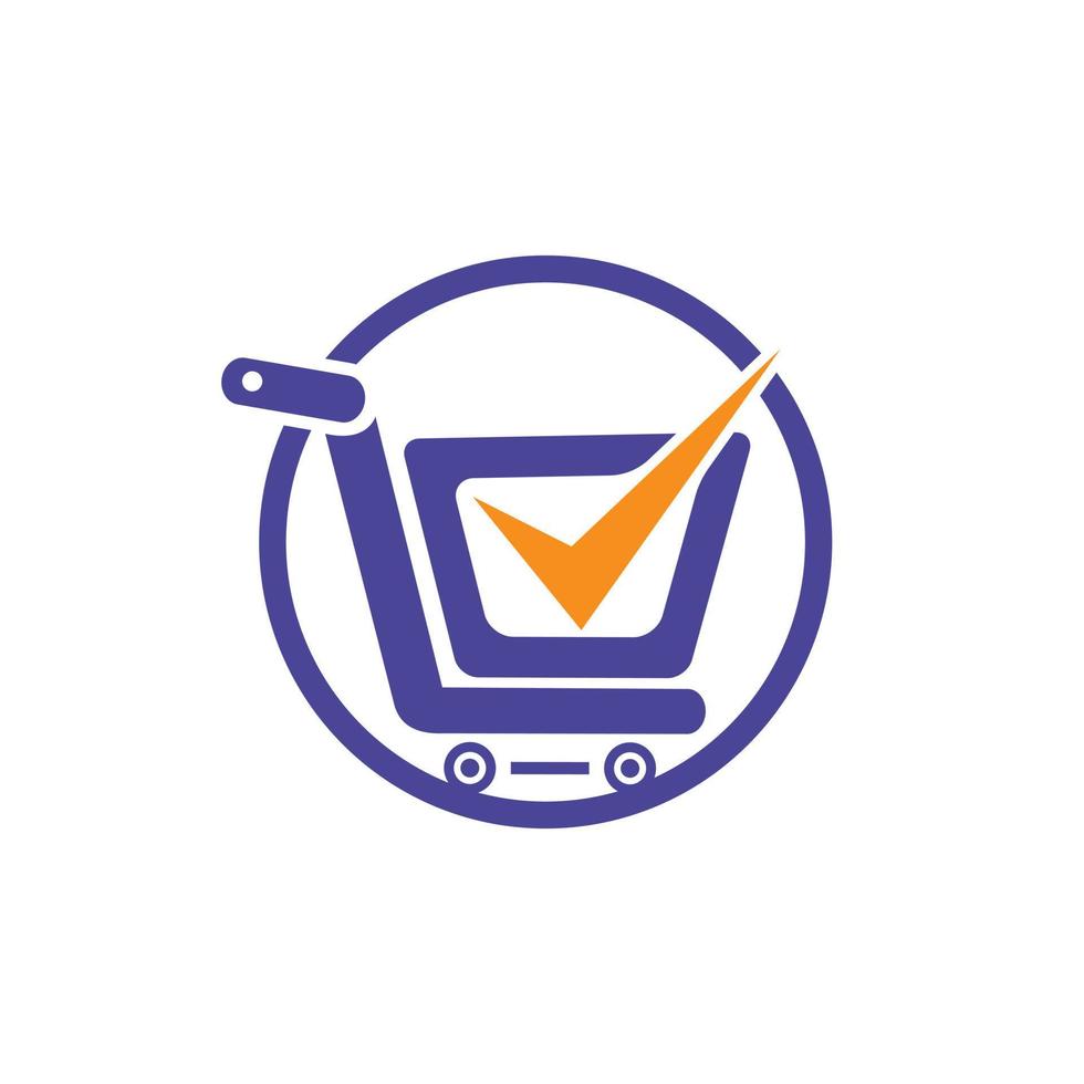 plantilla de diseño de logotipo de vector de compras seguras. diseño de icono de logotipo de carrito de compras de elección de confianza.