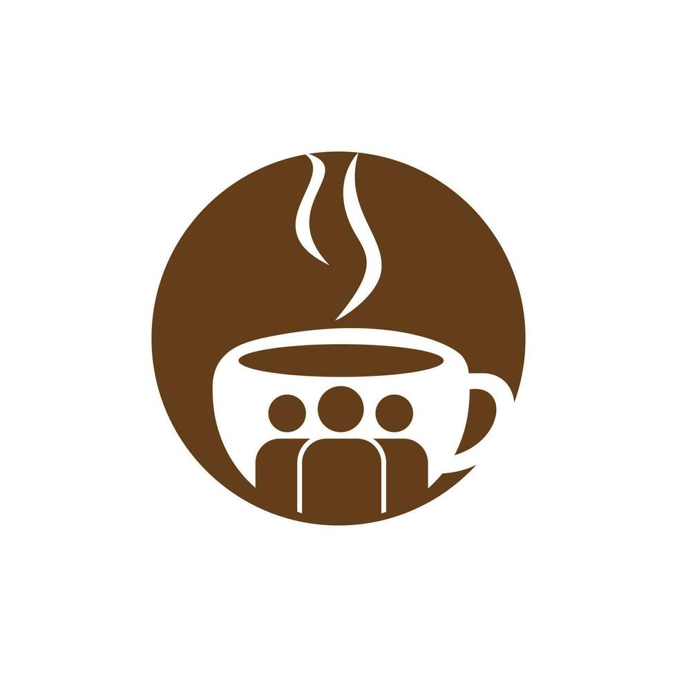 Coffee people vector logo design. Cafe or restaurant symbol.