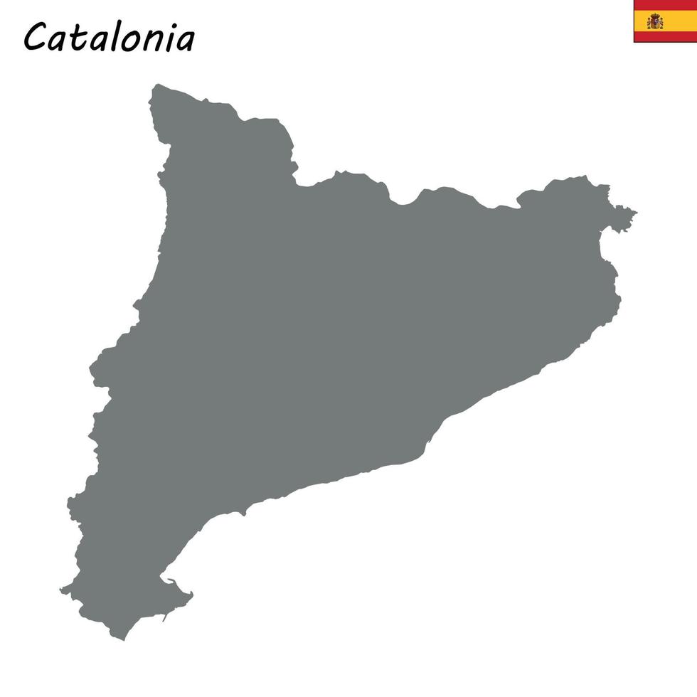 High Quality map autonomous community of Spain. vector